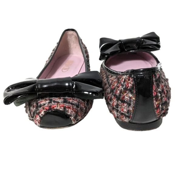RED VALENTINO GARAVANI Tweed Bow Ballet Flats 38 - Picture 3 of 11
